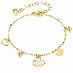 Elegant Gold Heart Charm Bracelet